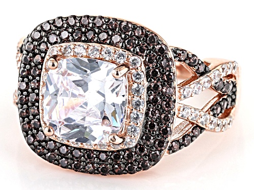 Bella Luce® 4.86ctw Mocha And White Diamond Simulants Eterno™ Rose Ring(2.94ctw DEW) - Size 7