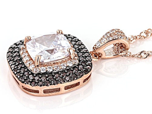 Bella Luce® 4.35ctw Mocha And White Diamond Simulants Eterno™ Rose Pendant With Chain(2.63ctw DEW)