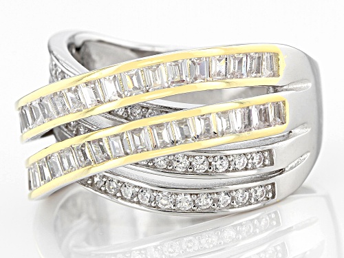 Bella Luce ® 2.54ctw White Diamond Simulant Rhodium And 14K Yellow Gold Over Sterling Silver Ring - Size 5