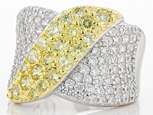 Bella Luce® 4.45ctw Yellow And White Diamond Simulants 14k Yellow And Rhodium Over Silver Ring - Size 10
