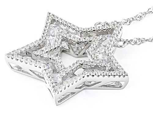 Bella Luce® 9.30ctw White Diamond Simulant Rhodium Over Sterling Silver Star Necklace(5.63ctw DEW) - Size 18