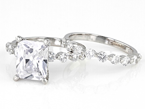 Bella Luce® 7.88ctw White Diamond Simulant Rhodium Over Sterling Silver Ring With Band(4.78ctw DEW) - Size 9