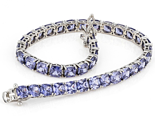 Bella Luce® Esotica™ 27.54ctw Tanzanite Diamond Simulant Platinum Over Silver Tennis Bracelet - Size 8