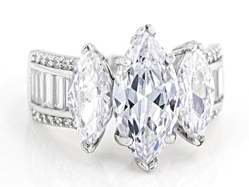 Bella Luce® 7.99ctw White Diamond Simulant Rhodium Over Sterling Silver Ring (4.84ctw DEW) - Size 9