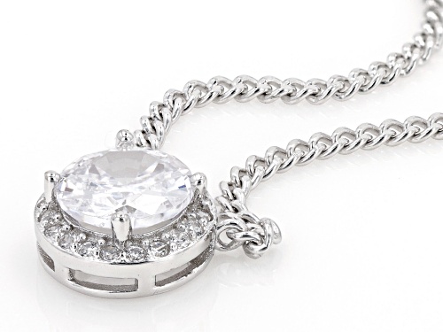 Bella Luce® 1.77ctw White Diamond Simulant Rhodium Over Silver Curb Link Necklace (1.07ctw DEW) - Size 18