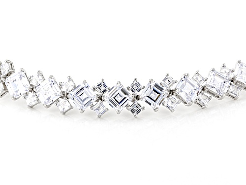 Bella Luce® 42.53ctw Diamond Simulant Rhodium Over Silver Asscher Cut Tennis Bracelet (25.77ctw DEW) - Size 8