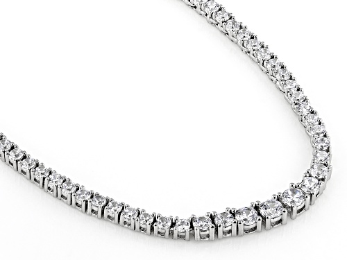 Bella Luce® 11.48ctw White Diamond Simulant Rhodium Over Silver Riviera Necklace (6.95ctw DEW) - Size 18