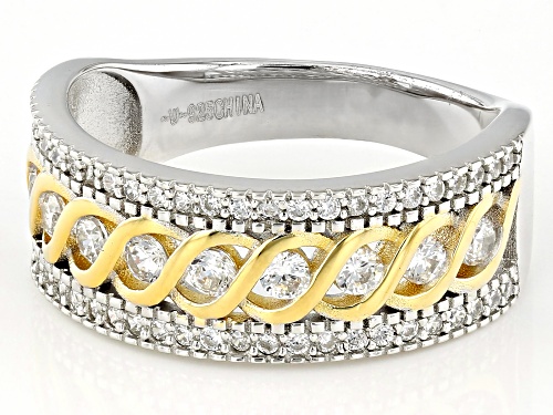 Bella Luce® 0.83ctw White Diamond Simulant Rhodium And 14k Yellow Gold Over Silver Ring(0.50ctw DEW) - Size 7
