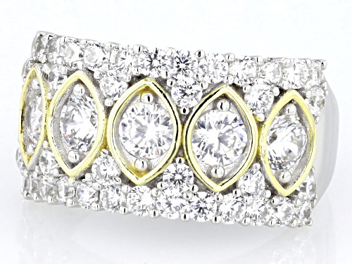 Bella Luce® 3.61ctw White Diamond Simulant Rhodium And 14k Yellow Gold Over Silver Ring(2.18ctw DEW) - Size 6