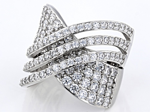 Bella Luce® 4.88ctw White Diamond Simulant Platinum Over Sterling Silver Ring(2.95ctw DEW) - Size 7