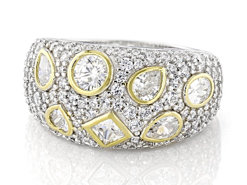 Bella Luce® 4.09ctw White Diamond Simulant Rhodium And 14k Yellow Gold Over Sterling Silver Ring - Size 7