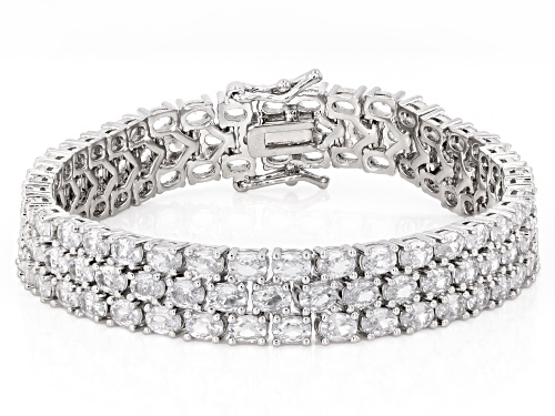 Bella Luce® Ottone 28.92ctw White Diamond Simulant Rhodium Plated Tennis Bracelet - Size 8