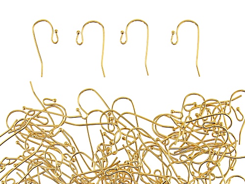 Ear Wires, 1.5 mm (0.06 in), Ball, Gold Tone, Appx 144 Pieces