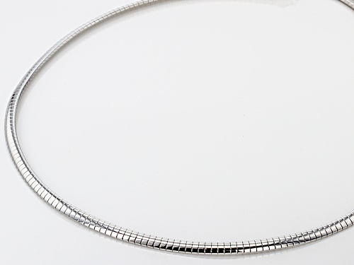 Moda Al Massimo® Rhodium Over Bronze 4mm Omega 18 Inch Necklace - Size 18