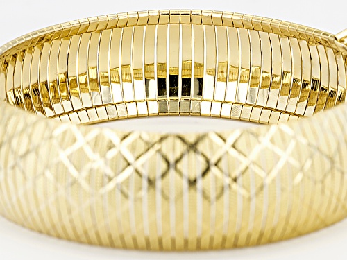 Moda Al Massimo® 18k Yellow Gold Over Bronze Swiss Cut Flex 8 Inch Bangle - Size 8