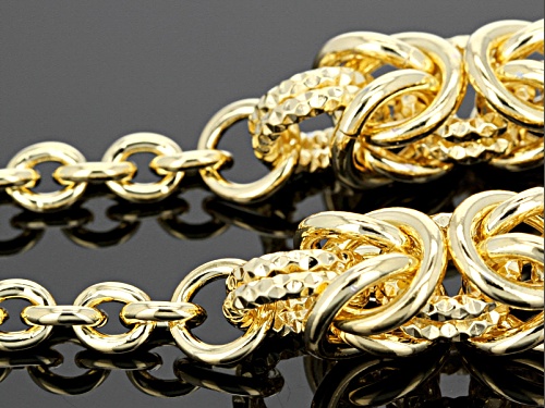 Moda Al Massimo® 18k Yellow Gold Over Bronze Center Byzantine Link 20 Inch Necklace - Size 20