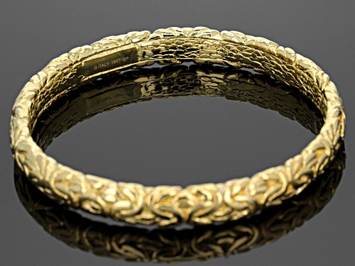Moda Al Massimo® 18k Yellow Gold Over Bronze Artformed Byzantine Link 8 Inch Bangle Bracelet - Size 8