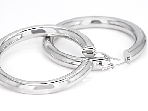 Moda Al Massimo® Platinum Over Bronze 51mm X 6mm Polished Hoop Earrings