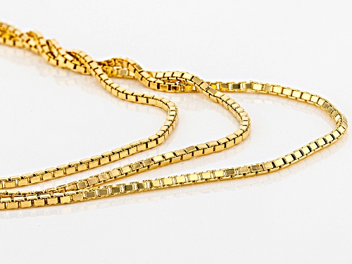 Moda Al Massimo® 18k Yellow Gold Over Bronze 3-Row Box Link 20 Inch Necklace - Size 20