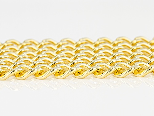 Moda Al Massimo® 18k Yellow Gold Over Bronze Five Row Curb Link 7 1/2 Bracelet - Size 7.5