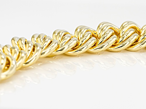 Moda Al Massimo® 18k Yellow Gold Over Bronze Double Curb Link 8 1/2 Inch Bracelet - Size 8.5