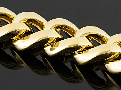 Moda Al Massimo® 18k Yellow Gold Over Bronze 17mm Curb Link 8 Inch Bracelet - Size 8