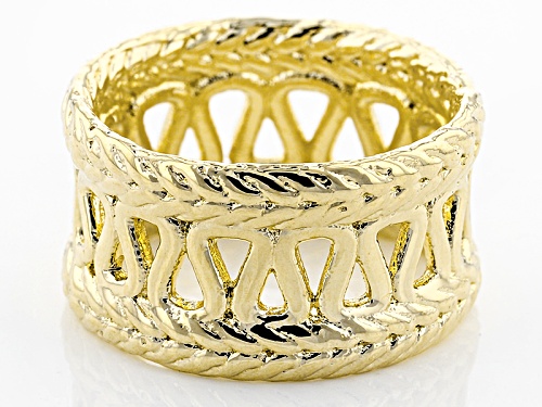 Moda Al Massimo® 18k Yellow Gold Over Bronze Rope Band Ring - Size 6