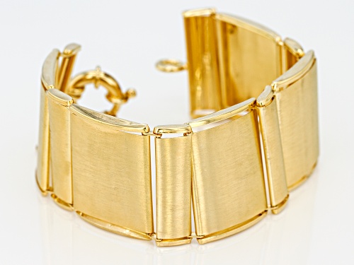 Moda Al Massimo® 18k Yellow Gold Over Bronze Satin Square 7 1/2 Inch Bracelet - Size 8.5