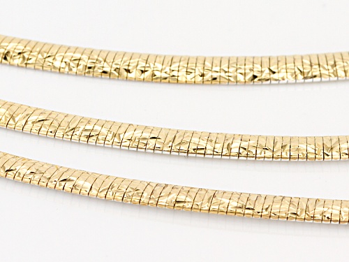 Moda Al Massimo® 18k Yellow Gold & Rhodium Over Bronze Reversible Omega 17 Inch Necklace - Size 17