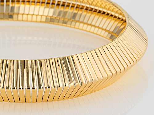 Moda Al Massimo® 18k Yellow Gold Over Bronze Omega 7 1/2 Inch Bracelet - Size 7.5