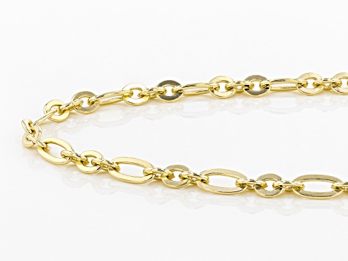 Moda Al Massimo® 18k Yellow Gold Over Bronze Figaro 34 Inch Chain Necklace - Size 34