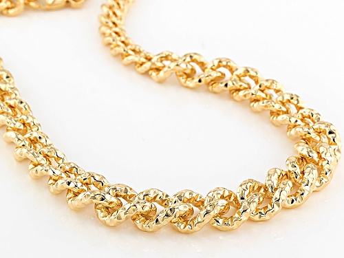 Moda Al Massimo® 18k Yellow Gold Over Bronze Diamond Cut Graduated Curb 18 Inch Necklace - Size 18