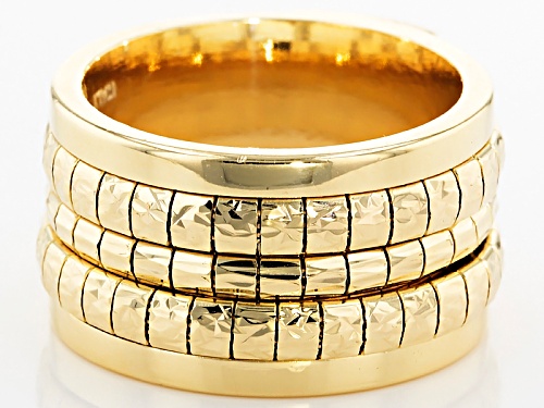 Moda Al Massimo® 18k Yellow Gold Over Bronze Diamond Cut Cubetto Band Ring - Size 7