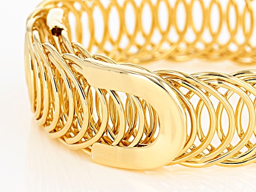 Moda Al Massimo® 18k Yellow Gold Over Bronze Curb 8 Inch Bangle Bracelet - Size 8