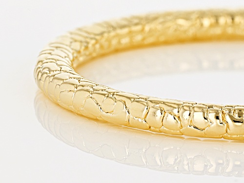 Moda Al Massimo® 18k Yellow Gold Over Bronze Textured 8 Inch Bangle Bracelet - Size 8