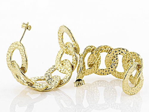Moda Al Massimo® 18k Yellow Gold Over Bronze Curb Hoop Earrings