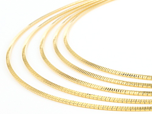 Moda Al Massimo® 18k Yellow Gold Over Bronze Multi-Row Graduated Curbetto 17 Inch Necklace - Size 17