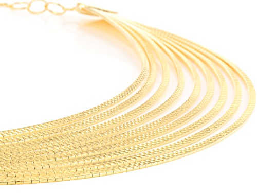 Moda Al Massimo® 18k Yellow Gold Over Bronze Multi-Row Diamond Cut Omega 18 Inch Necklace - Size 18