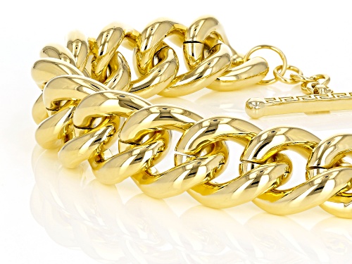 Moda Al Massimo® 18k Yellow Gold Over Bronze Grande Curb 9.25 Inch Bracelet