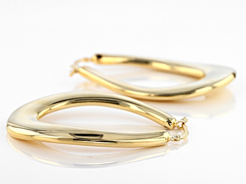Moda Al Massimo® 18k Yellow Gold Over Bronze Artformed Oval Tube Hoop Earrings