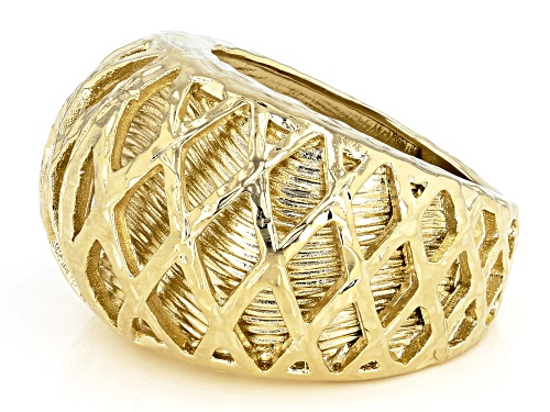 Moda Al Massimo® 18k Yellow Gold Over Bronze Domed Cut Ring - Size 11