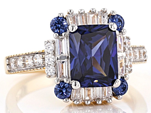 Bella Luce® Esotica™ 5.74ctw Tanzanite and White Diamond Simulants Eterno™ Yellow Ring - Size 9