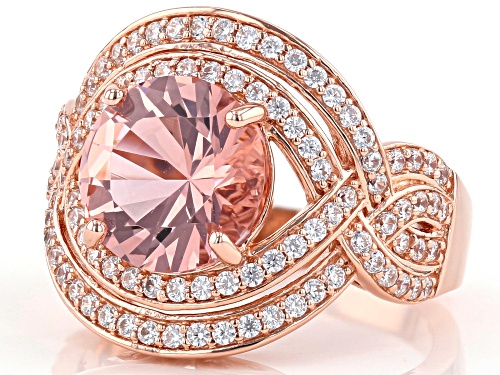 Bella Luce ® Esotica ™ 5.16ctw Pink Morganite and White Diamond Simulants Eterno ™ Rose Ring - Size 8