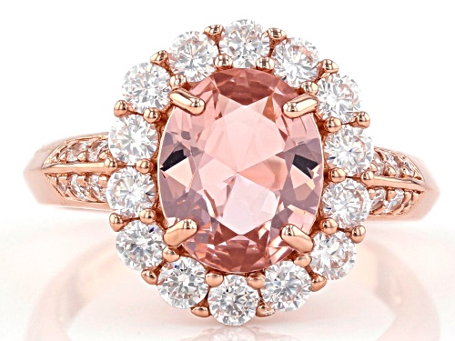 Bella Luce ® Esotica ™ 4.60ctw Pink Morganite and White Diamond Simulants Eterno ™ Rose Ring - Size 10