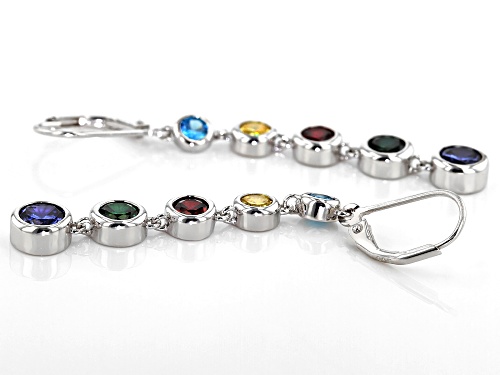 Bella Luce ® Esotica ™ 6.35ctw Multicolor Diamond Simulants Rhodium Over Sterling Silver Earrings