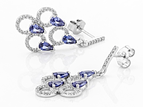Bella Luce ® Esotica ™ 3.28ctw Tanzanite And White Diamond Simulants Rhodium Over Silver Earrings