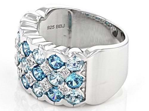 Bella Luce ® Esotica™ 6.64ctw Multi Gem Simulants Rhodium Over Sterling Silver Ring - Size 6