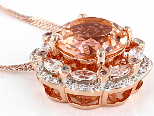 Bella Luce ® Esotica™ 10.37ctw Morganite And White Diamond Simulants Eterno™ Rose Pendant With Chain