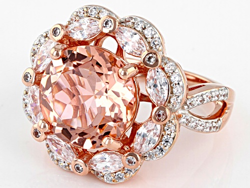Bella Luce ® Esotica™ 10.61ctw Morganite And White Diamond Simulants Eterno™ Rose Ring - Size 5