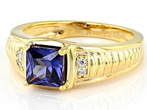 Bella Luce ® Esotica™ 2.80ctw Tanzanite And White Diamond Simulants Eterno™ Yellow Men's Ring - Size 11